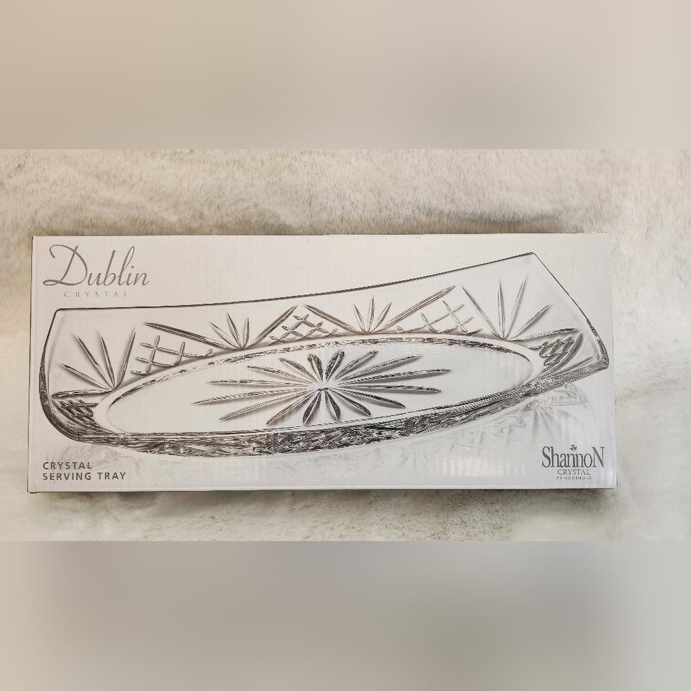 New in box Dublin Crystal Serving Tray